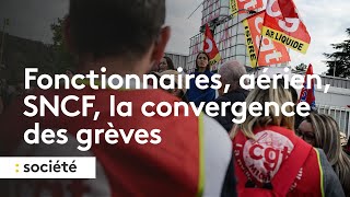 Fonctionnaires aérien SNCF la convergence des grèves [upl. by Schreibe]