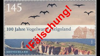 Moderne Briefmarken FÄLSCHUNG zum SCHADEN der POST 100 Jahre Vogelwarte Helgoland [upl. by Giuditta911]