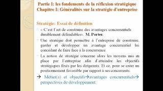 Management stratégique s6 EP1 définition de stratégie et objectifs [upl. by Hobbie]