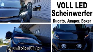 VOLL LED Scheinwerfer für Fiat Ducato Citroen Jumper Peugeot Boxer  Eintragungsfrei  Litec [upl. by Ram26]