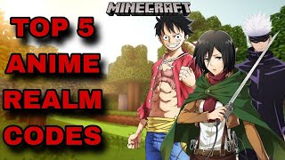 NEW TOP 5 BEST ANIME REALM CODES FOR MINECRAFT BEDROCK EDITION [upl. by Sullecram831]