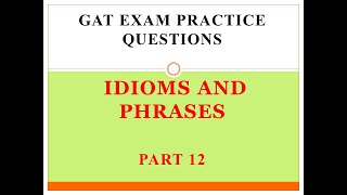 GAT Exam Practice Questions Part 12 [upl. by Roye]