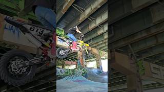 50cc Dirt Bike Sends It 🚀 urban moto motocross skatepark shorts youtubeshorts short viral [upl. by Ymmat]