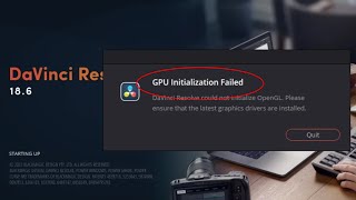 How To Fix DaVinci Resolve GPU Initialization Failed Error [upl. by Euqirat]