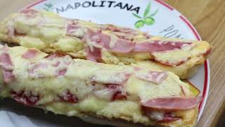 Salami Schinken Baguette selbstgemacht schnell und lecker selber machen Rezept Kochrezept [upl. by Sikata]