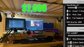 2000 Triple Monitor Laptop Setup Reveal 1K Minecraft FPS [upl. by Adelia]