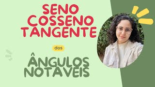 Seno Cosseno e Tangente dos ângulos 30° 45° e 60° ângulos notáveis [upl. by Kylynn]