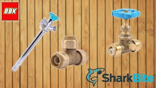 Installing Sharkbite Frost Free Sillcock Outdoor Spigot Tee and Stop Valve  New Work [upl. by Erasaec]