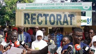 Université Assane Seck de Ziguinchor  Les enseignants vacataires réclament des arriérés de salaires [upl. by Ilarin539]