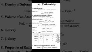 Radioactivity Formulasshorts radioactivity jee2025 neet2025 shiksharesources [upl. by Letnoj]