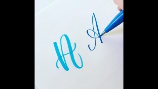 How to Write the Capital Alphabet 2 Styles in Calligraphy  Brush Lettering A to Z calligraphy [upl. by Ainit252]