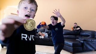 The Coin Heist Ethan and Cole Nerf Battle Vs Parents In Real Life [upl. by Narruc]