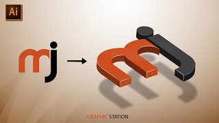 How To Convert 2D To 3D Logo  Adobe illustrator Tutorial  Easy Tutorial [upl. by Landri]