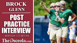 FSU Football  QB Brock Glenn talks preparing for start vs Clemson strides from last season [upl. by Janifer]