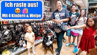 Mit 4 Kindern amp Welpe shoppen 🤑 Ich drehe durch Einkaufen in XXL Zoohandlung für Hund  Mamiseelen [upl. by Lledner]