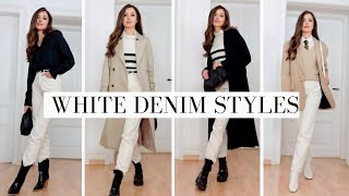 WEISSE JEANS OUTFITS IM HERBST 2023 KOMBINIEREN  LOOK BOOK amp STYLEINSPO  ARMEDANGELS CODE [upl. by Healey]