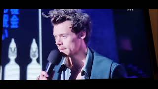 Harry Styles 3rd Brit Award amp Speechsee 2nd video for 4th Award [upl. by Relyuc]