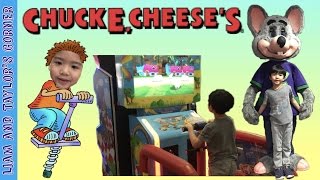 Elmo Goes to CHUCK E CHEESES for Chucktober Kids Games Indoor Play Area Family Fun [upl. by Oelak]