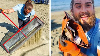 Treasure Hunting on the Beach with a SandSifting Gadget 🏖️💎 The Surprises We Found [upl. by Ielak502]