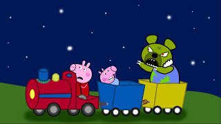 Monster Bear Attacks Children While Riding Train  Peppa Pig Fanmade Coloring Story [upl. by Pressey]