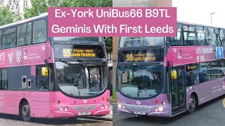 ExYork UniBus66 Volvo B9TL Gemini Buses In Leeds  First Leeds [upl. by Daniele]