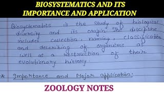 BIOSYSTEMATICS AND THEIR IMPORTANCE AND APPLICATION [upl. by Ecar85]