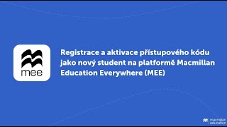 Registrace a aktivace přístupového kódu jako nový student na platformě MEE [upl. by Aeirdna]