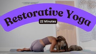 22Minute Restorative Yoga  Relax amp Rejuvenate with Bolster amp Blocks [upl. by Ecenaj]