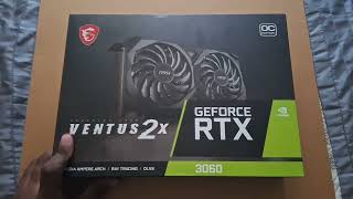 MSI Ventus 2X OC RTX 3060 12G GPU Unboxing [upl. by Zailer]