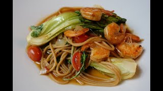 Pasta Rezept  mit Crevetten  Asiastyle  Pack Choi [upl. by Iredale]