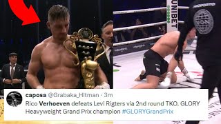 FIGHTER REACT TO RICO VERHOEVEN WINNING GLORY HEAVYWEIGHT GRAND PRIX  VERHOEVEN VS RIGTERS REACTION [upl. by Hocker]