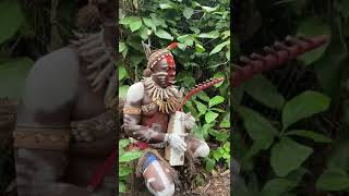 Bossengue Plays Harp and Sings the Sacred Music of Bwiti Moughenda Village Gabon [upl. by Nylikcaj]