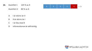 Högskoleprovet KVA uppgift 16 från höstens högskoleprov 2024 provpass 4 kvantitativ del [upl. by Katerine]