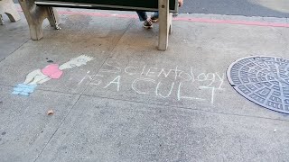 chalking sidewalk scientology Sacramento org 91024 [upl. by Nemrak]