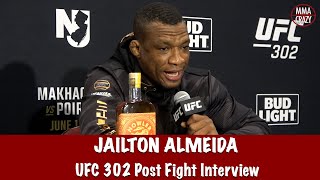 Jailiton Almeida talks Ciryl Gane call out amp wanting to see the Eiffel Tower  UFC 302 [upl. by Riannon]