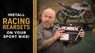 How to Install Rearsets on a Sport Bike  On The Lift [upl. by Nagrom]