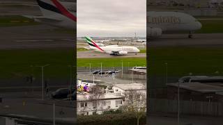 Emirates Airbus A380 take off Runway 27R at Heathrow [upl. by Gerkman]