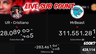 🔴LIVE UR · Cristiano Ronaldo vs MrBeast Sub Count Battle Cristiano Ronaldo New Channel [upl. by Moritz]