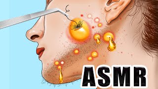 ASMR Animation Removing Hairy Chin Popping Pimples amp Extracting Ingrown Hairs [upl. by Helali93]