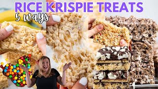 Rice Krispie Treats Recipes 5 ways  chocolate peanut butter banana cake batter and Disney [upl. by Nikki]