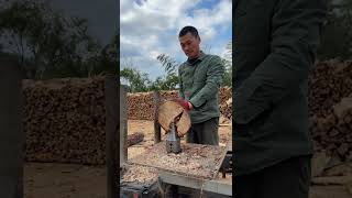 Chopping firewood for rural people satisfying [upl. by Onilecram]