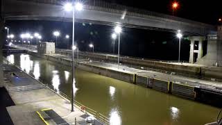 Ohio River Markland Lock Barge Traffic Timelapse [upl. by Sabsay]