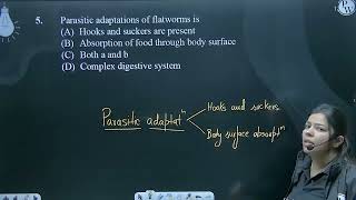 Parasitic adaptations of flatworms is [upl. by Ymmor]