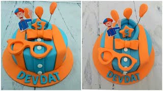 Blippi Cake  Blippi Themed Cake  Happy Birthday Blippi  Blippi fondant cake Sreejas Kitchen [upl. by Yauqaj]