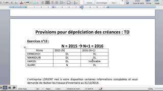 S2 TD Provisions pour dépréciation des créances [upl. by Edda927]