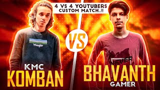 KMC KOMBAN Vs Bhavanth Gamer🥵ഇജ്ജാതി YouTubers Custom Match😳🔥Must Watch Match Garena Free Fire [upl. by Sirovart]