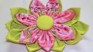 14  Stoffblume selbst gemacht DIY fabric flowers sewing by hand [upl. by Rednasela839]