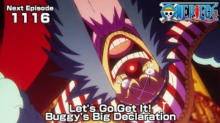 ONE PIECE episode1116 Teaser quotLets Go Get It Buggys Big Declarationquot [upl. by Ahslek]