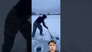 Fishing skills are amazing 😃 fishing icefish icefishing ice shorts [upl. by Nwahsal]