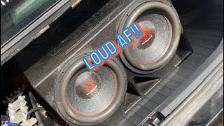 2 Massive Audio Kilo 12 LOUD 145dB qBomb Box Used FB subwoofers [upl. by Atirabrab]